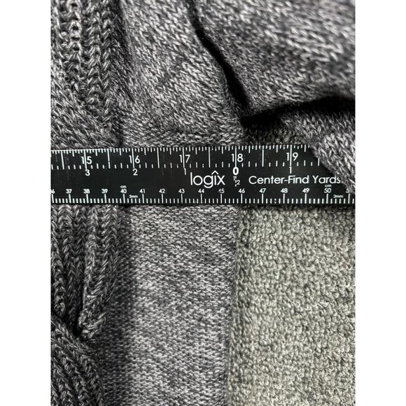 Converse All Star Gray Black Marl Open-Front Cable Knit Cardigan Sweater Size M - Picture 6 of 7